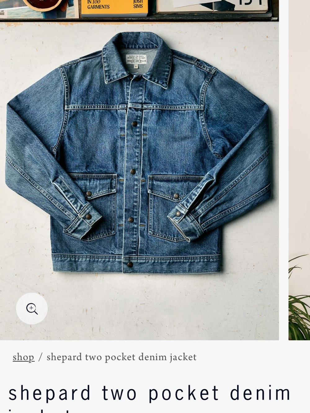 imogene + willie shepard two pocket denim jacket sz L - Picture 4 of 6